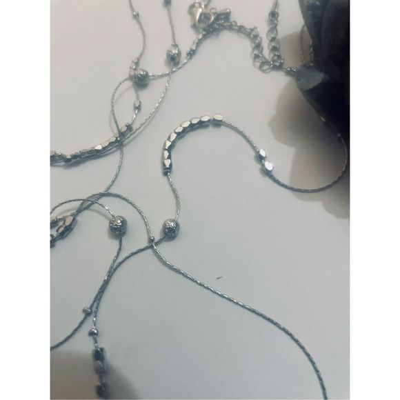 SILVER LAYERED BOHO BALL NECKLACE - Picture 4 of 7